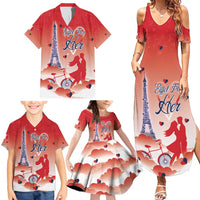 Personalized France Family Matching Summer Maxi Dress and Hawaiian Shirt Eiffel For Her - Wonder Print Shop