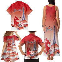 Personalized France Family Matching Tank Maxi Dress and Hawaiian Shirt Eiffel For Her - Wonder Print Shop