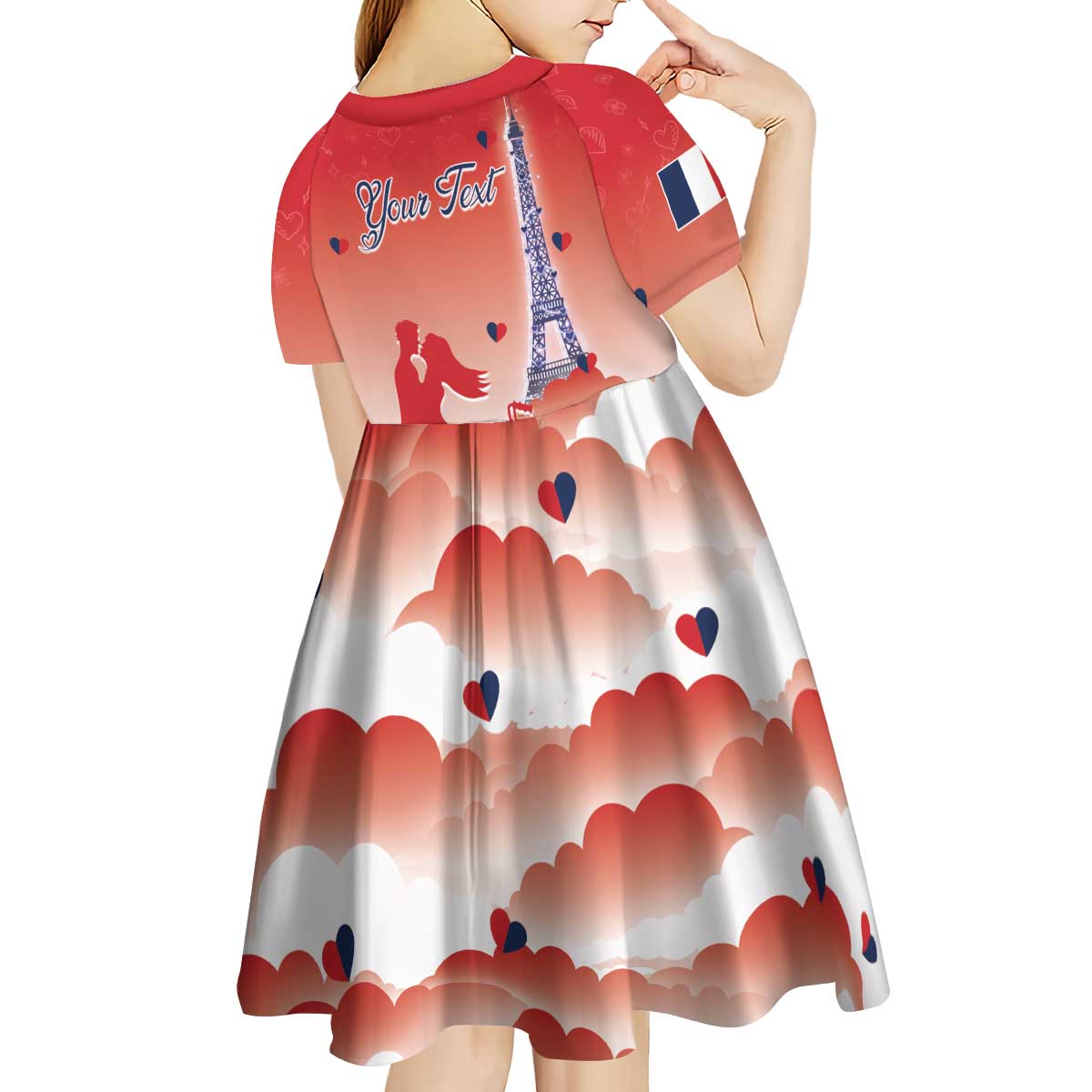 Personalized France Kid Short Sleeve Dress Eiffel For Her - Wonder Print Shop