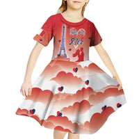 Personalized France Kid Short Sleeve Dress Eiffel For Her - Wonder Print Shop