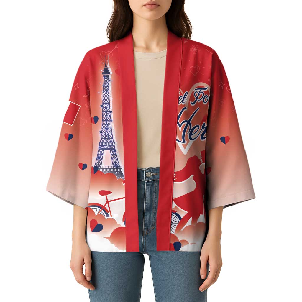Personalized France Kimono Eiffel For Her - Wonder Print Shop