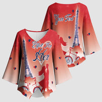 Personalized France Kimono Sleeve Blouse Eiffel For Her - Wonder Print Shop