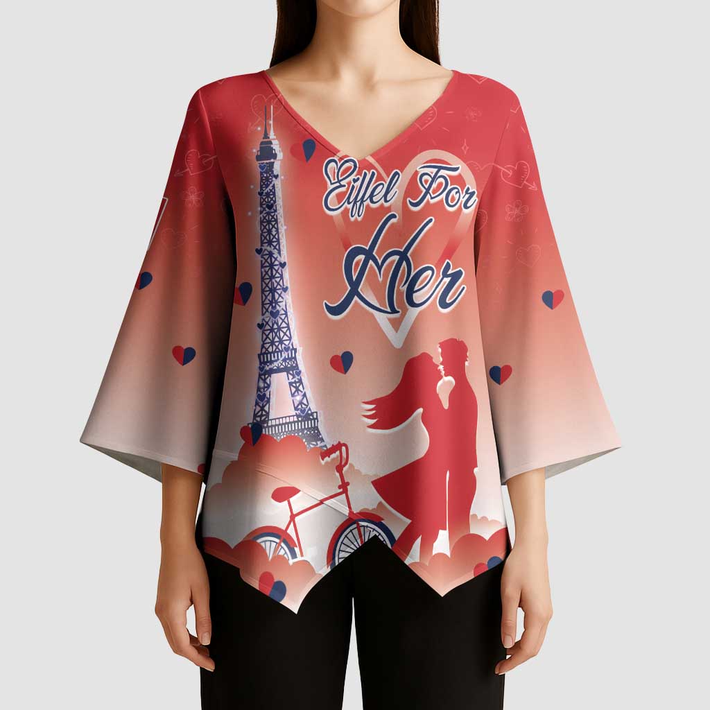 Personalized France Kimono Sleeve Blouse Eiffel For Her - Wonder Print Shop