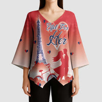 Personalized France Kimono Sleeve Blouse Eiffel For Her - Wonder Print Shop