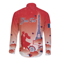 Personalized France Long Sleeve Button Shirt Eiffel For Her - Wonder Print Shop