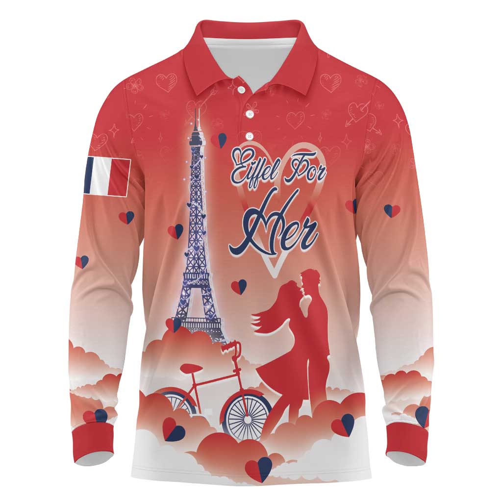 Personalized France Long Sleeve Polo Shirt Eiffel For Her - Wonder Print Shop