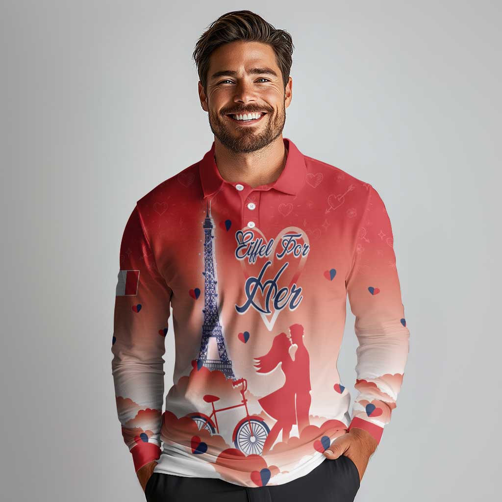 Personalized France Long Sleeve Polo Shirt Eiffel For Her - Wonder Print Shop