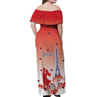 Personalized France Off Shoulder Maxi Dress Eiffel For Her - Wonder Print Shop