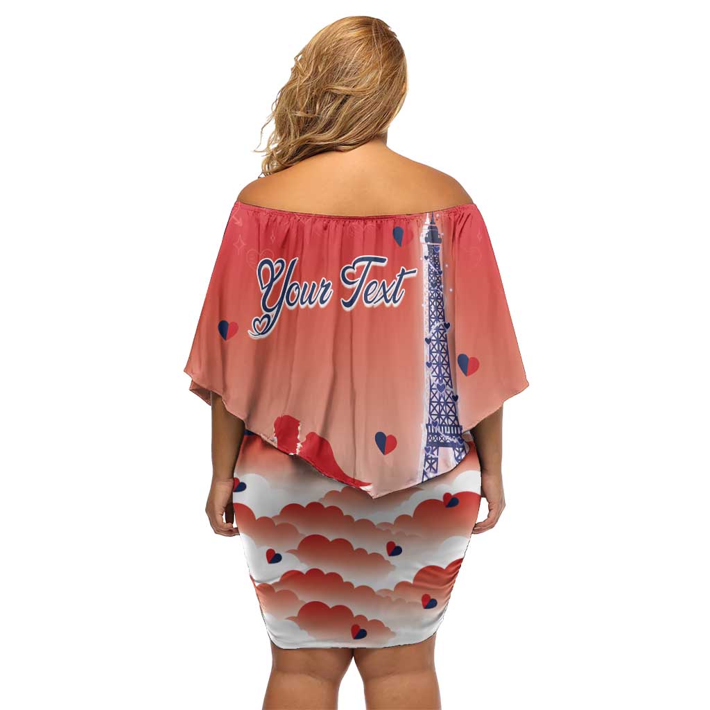 Personalized France Off Shoulder Short Dress Eiffel For Her - Wonder Print Shop
