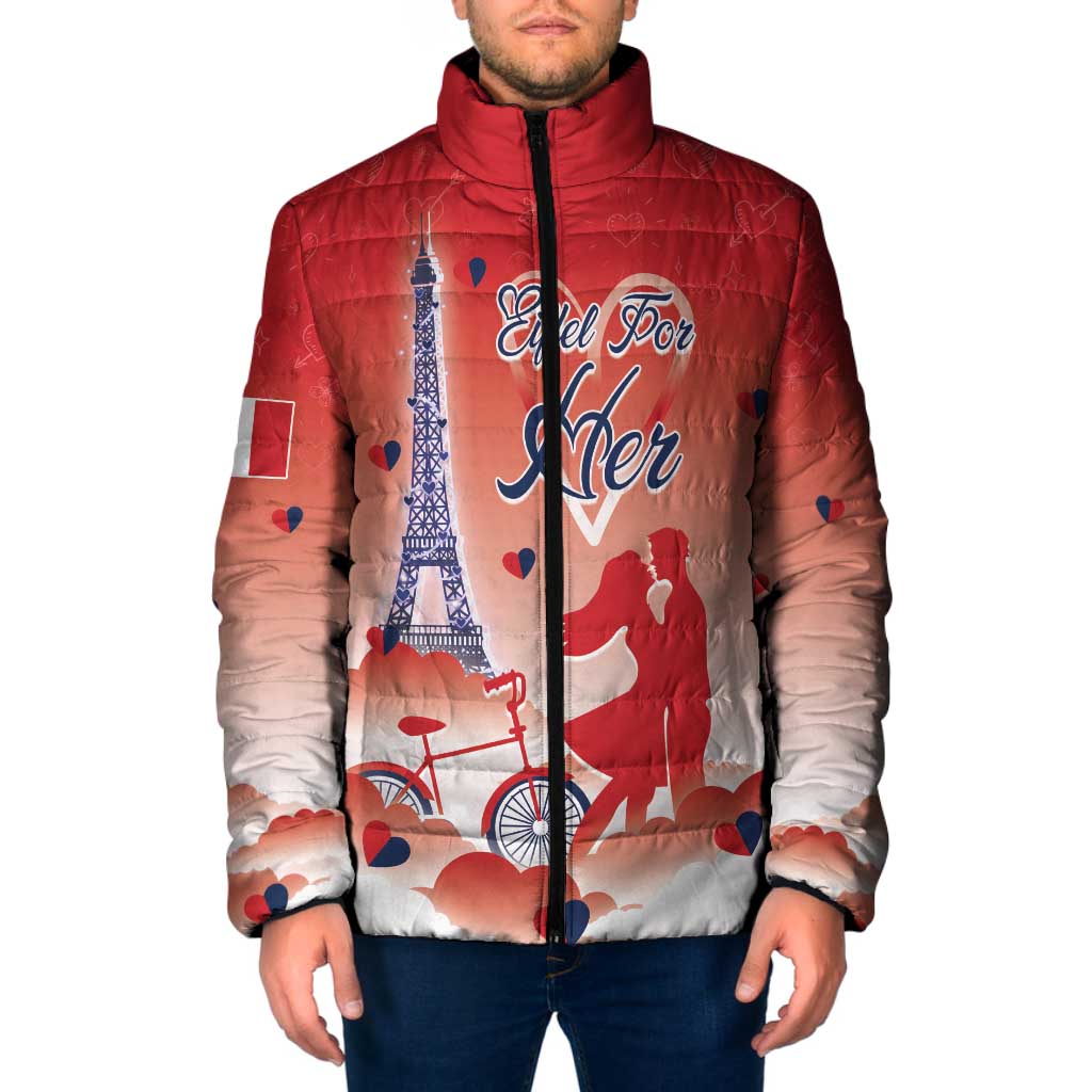 Personalized France Padded Jacket Eiffel For Her - Wonder Print Shop