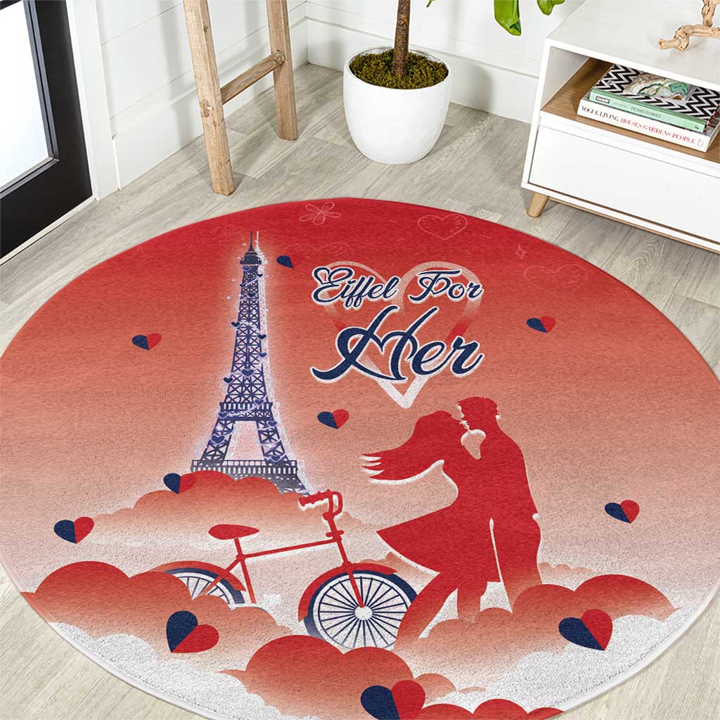 France Round Carpet Eiffel For Her - Wonder Print Shop