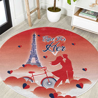 France Round Carpet Eiffel For Her - Wonder Print Shop