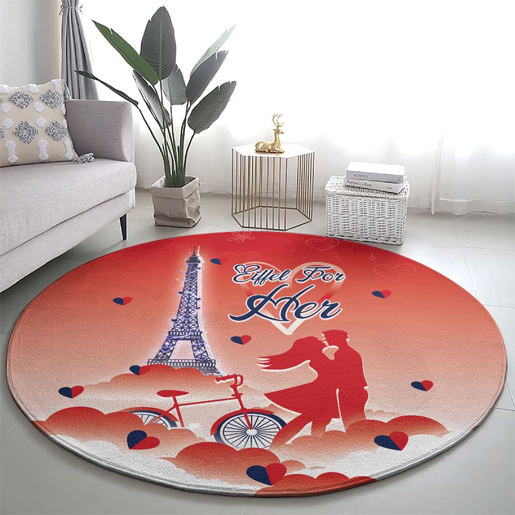 France Round Carpet Eiffel For Her - Wonder Print Shop