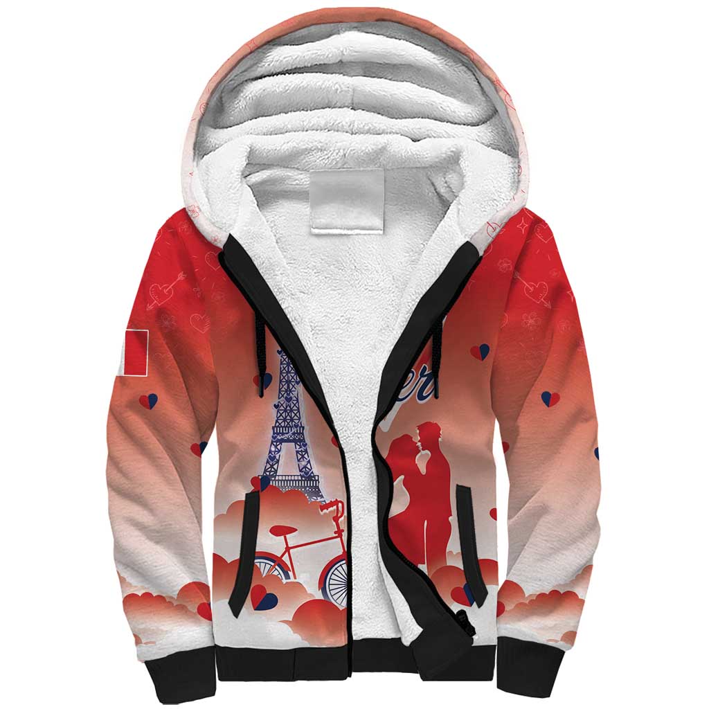 Personalized France Sherpa Hoodie Eiffel For Her - Wonder Print Shop