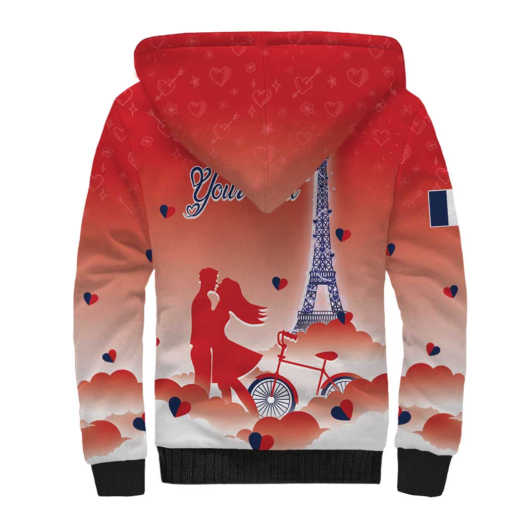 Personalized France Sherpa Hoodie Eiffel For Her - Wonder Print Shop