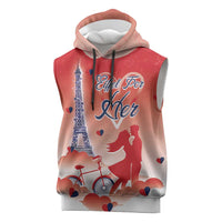 Personalized France Sleeveless Hoodie Eiffel For Her - Wonder Print Shop