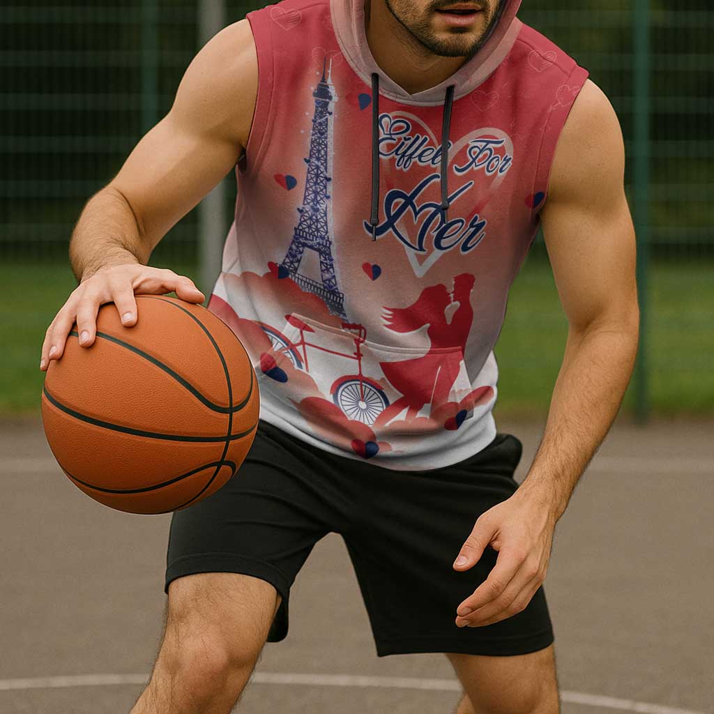 Personalized France Sleeveless Hoodie Eiffel For Her - Wonder Print Shop