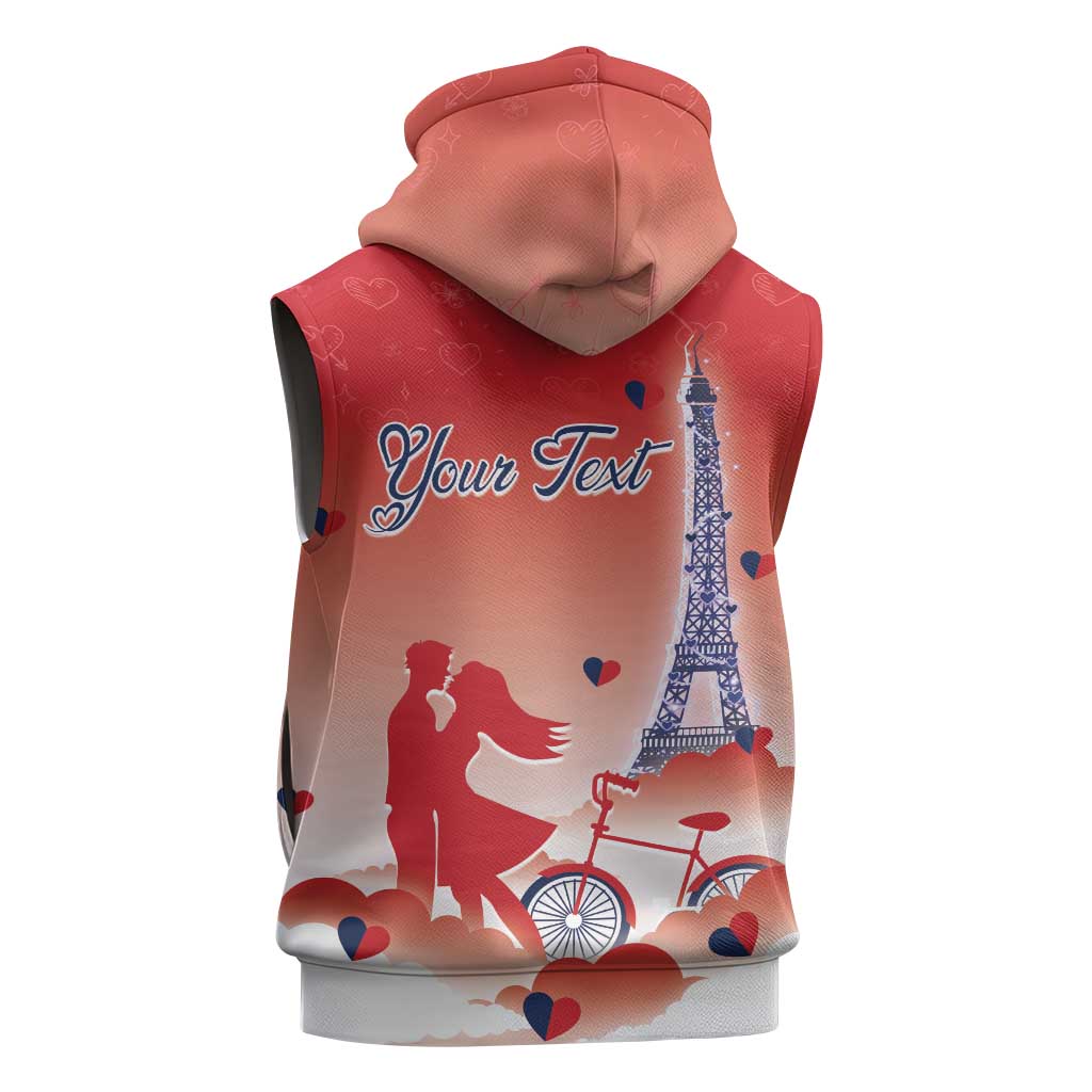 Personalized France Sleeveless Zip Hoodie Eiffel For Her - Wonder Print Shop