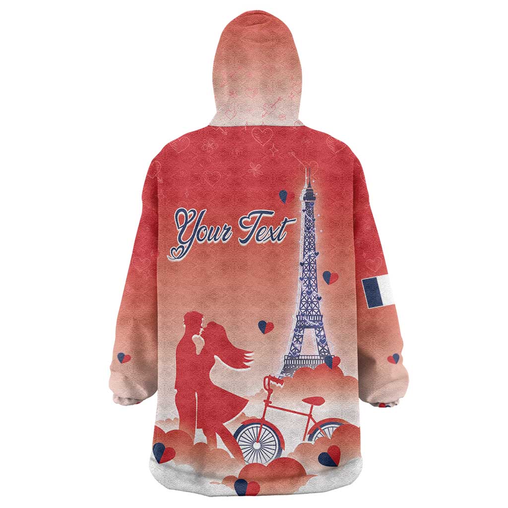 Personalized France Wearable Blanket Hoodie Eiffel For Her - Wonder Print Shop