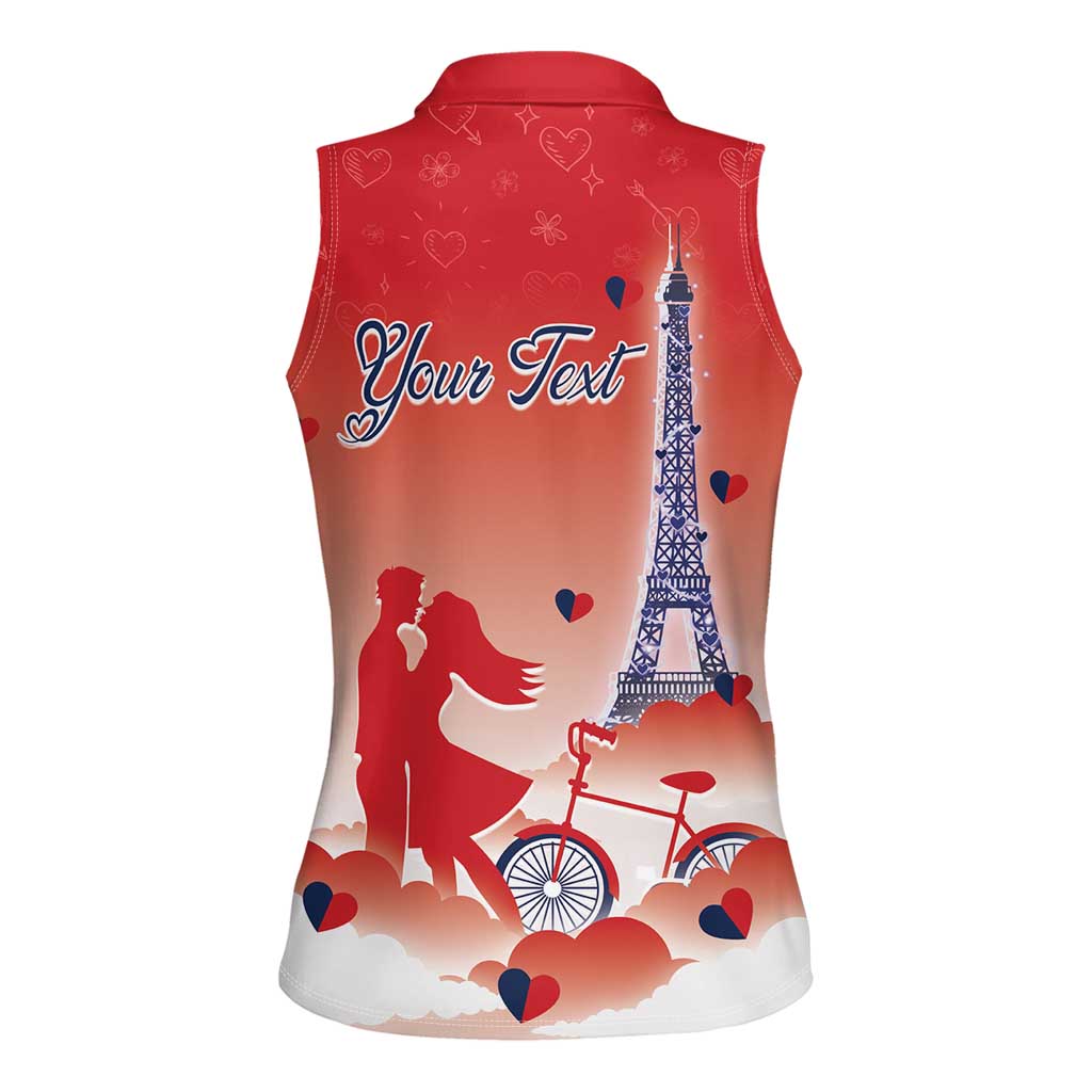 Personalized France Women Sleeveless Polo Shirt Eiffel For Her - Wonder Print Shop