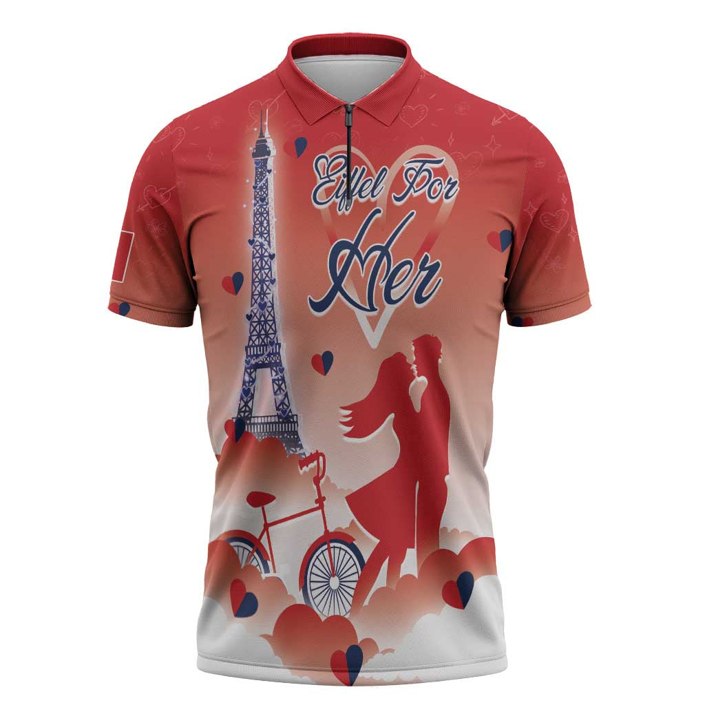 Personalized France Zipper Polo Shirt Eiffel For Her - Wonder Print Shop