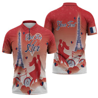 Personalized France Zipper Polo Shirt Eiffel For Her - Wonder Print Shop