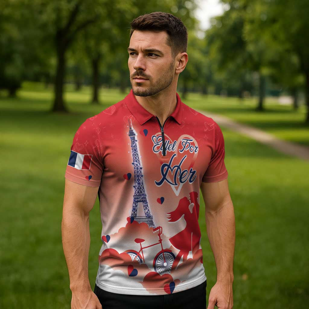 Personalized France Zipper Polo Shirt Eiffel For Her - Wonder Print Shop