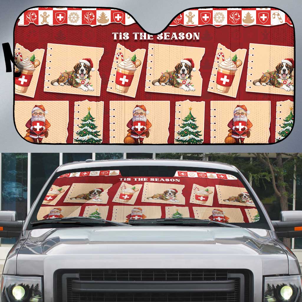 Switzerland Christmas Auto Sun Shade Tis The Season - Wonder Print Shop