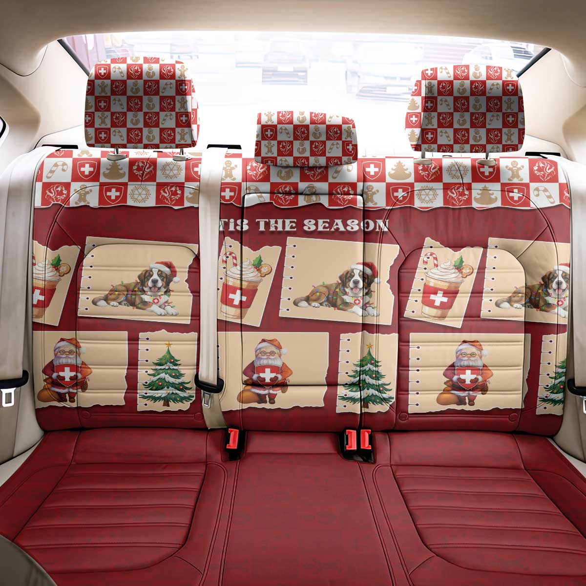Switzerland Christmas Back Car Seat Cover Tis The Season - Wonder Print Shop
