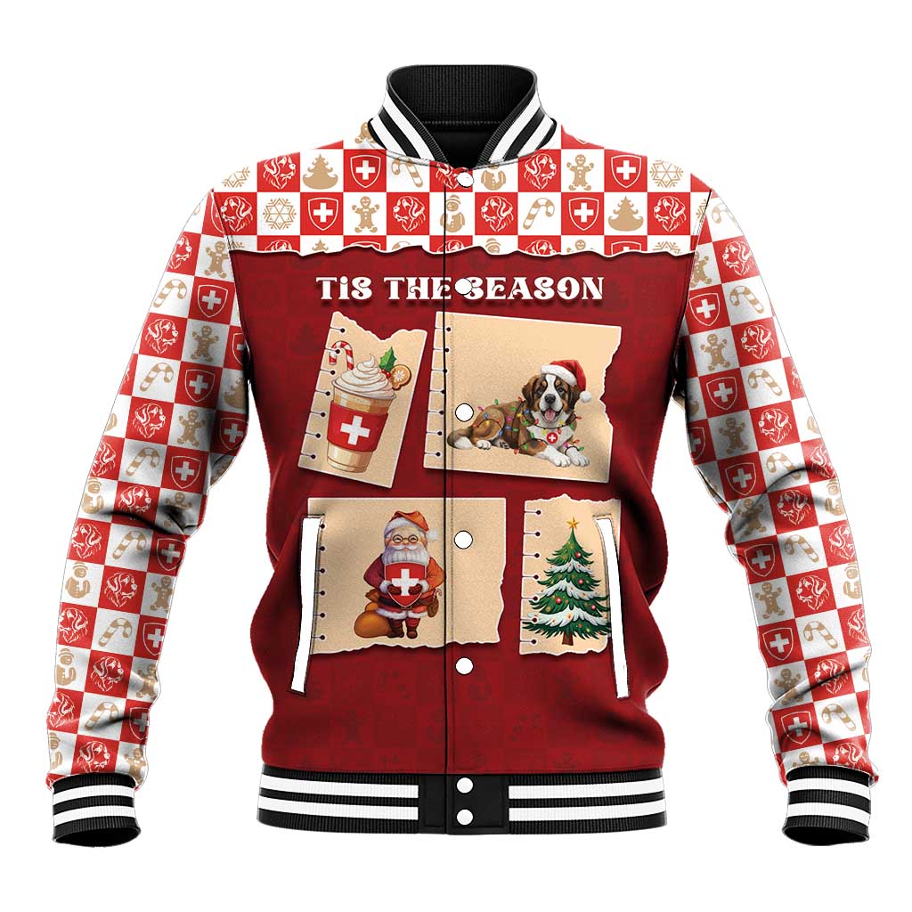 Switzerland Christmas Baseball Jacket Tis The Season - Wonder Print Shop