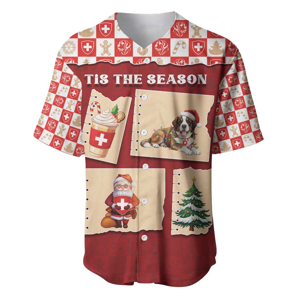 Switzerland Christmas Baseball Jersey Tis The Season - Wonder Print Shop