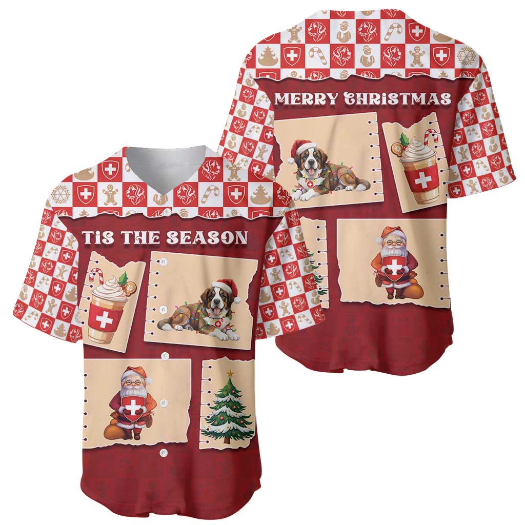 Switzerland Christmas Baseball Jersey Tis The Season - Wonder Print Shop