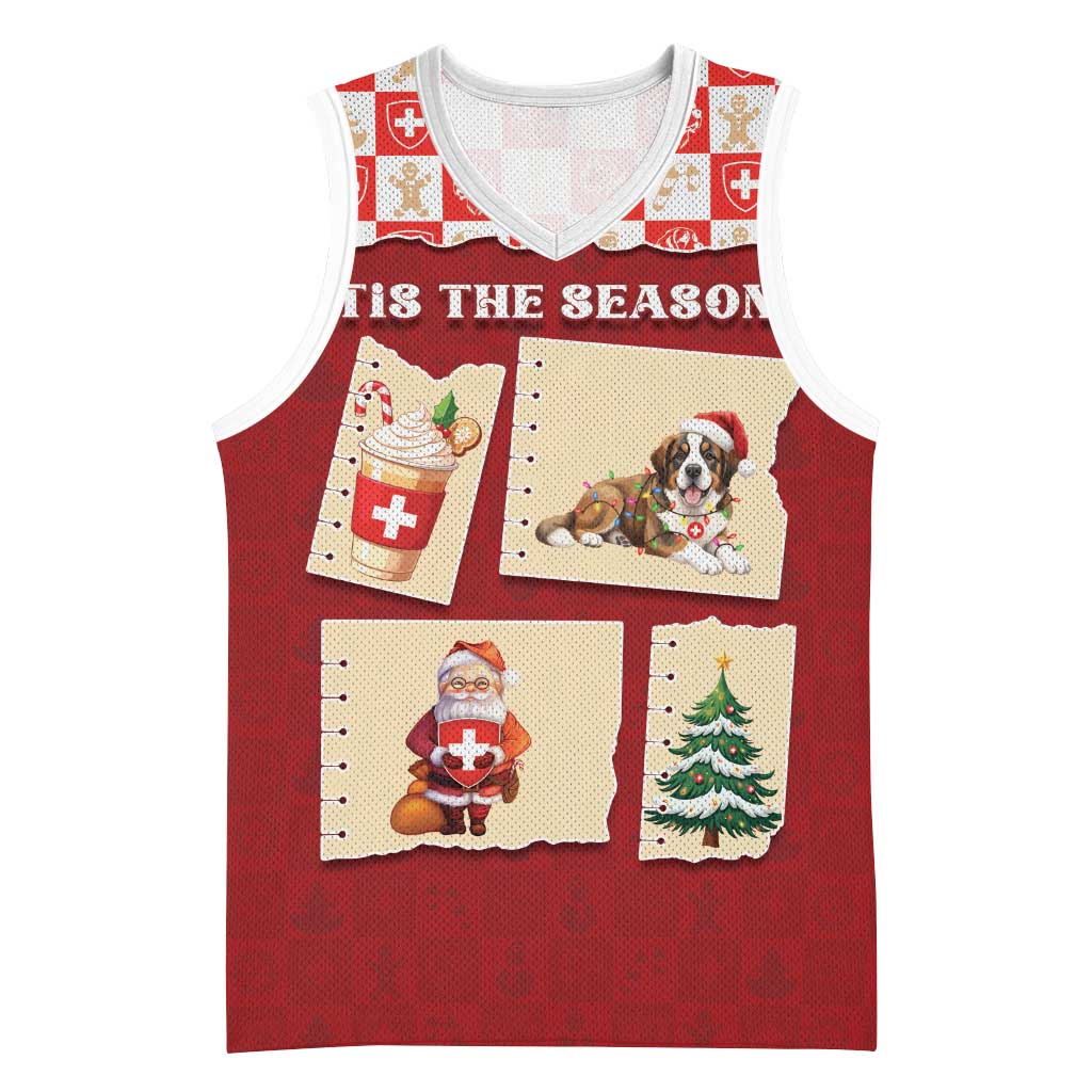 Switzerland Christmas Basketball Jersey Tis The Season - Wonder Print Shop
