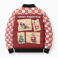 Switzerland Christmas Bomber Puffer Jacket Tis The Season - Wonder Print Shop
