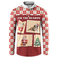 Switzerland Christmas Button Sweatshirt Tis The Season - Wonder Print Shop
