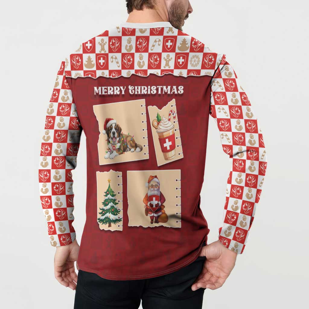 Switzerland Christmas Button Sweatshirt Tis The Season - Wonder Print Shop