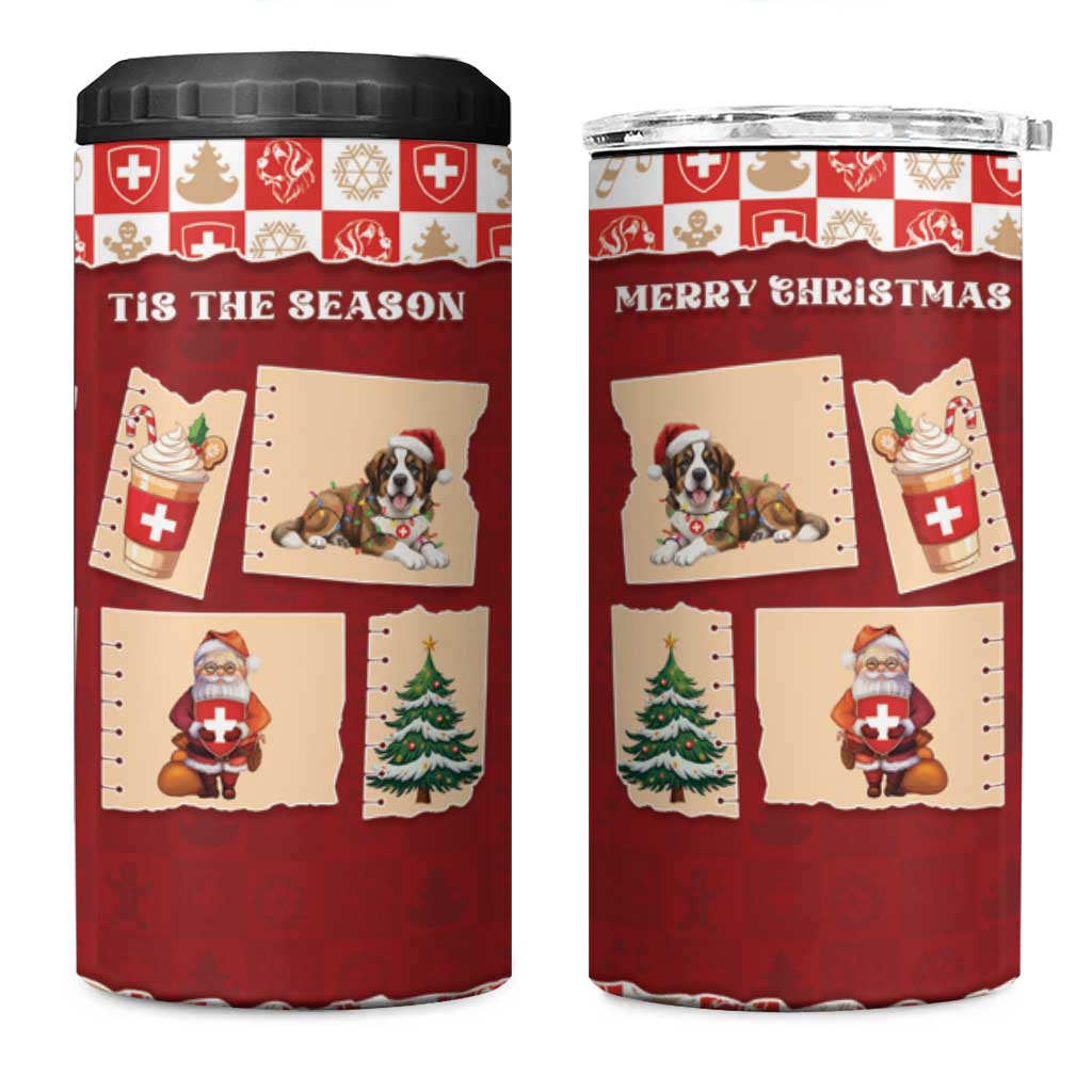 Switzerland Christmas 4 in 1 Can Cooler Tumbler Tis The Season - Wonder Print Shop