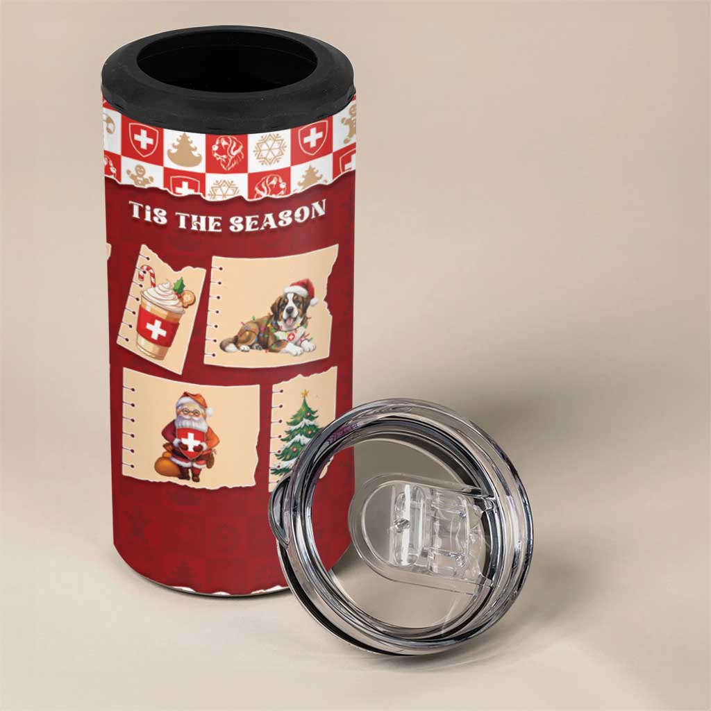 Switzerland Christmas 4 in 1 Can Cooler Tumbler Tis The Season - Wonder Print Shop