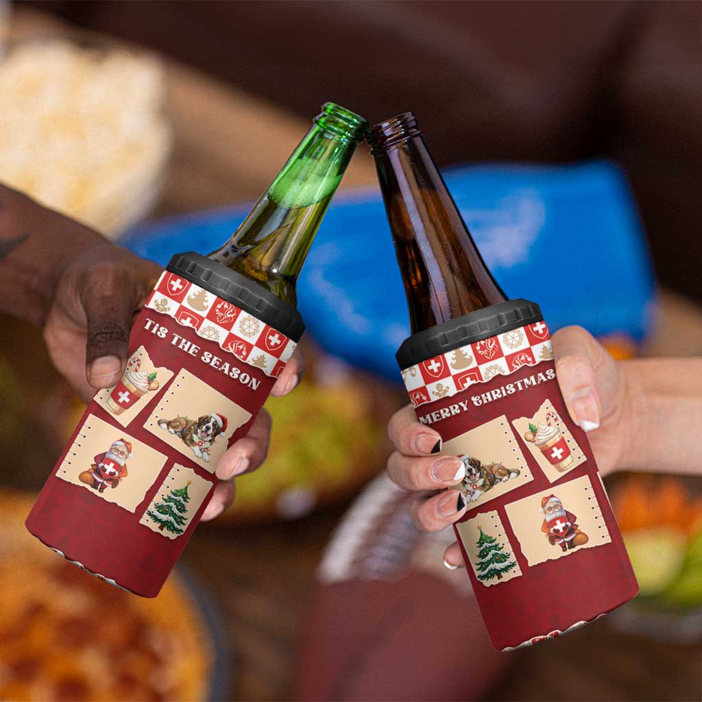 Switzerland Christmas 4 in 1 Can Cooler Tumbler Tis The Season - Wonder Print Shop