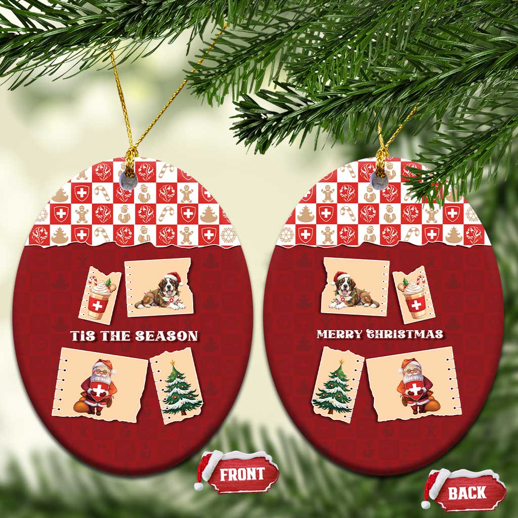 Switzerland Christmas Ceramic Ornament Tis The Season - Wonder Print Shop