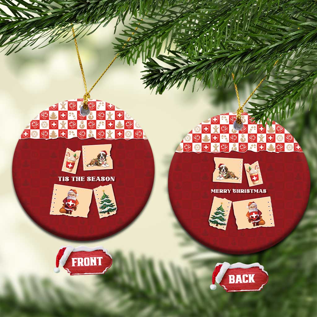 Switzerland Christmas Ceramic Ornament Tis The Season - Wonder Print Shop