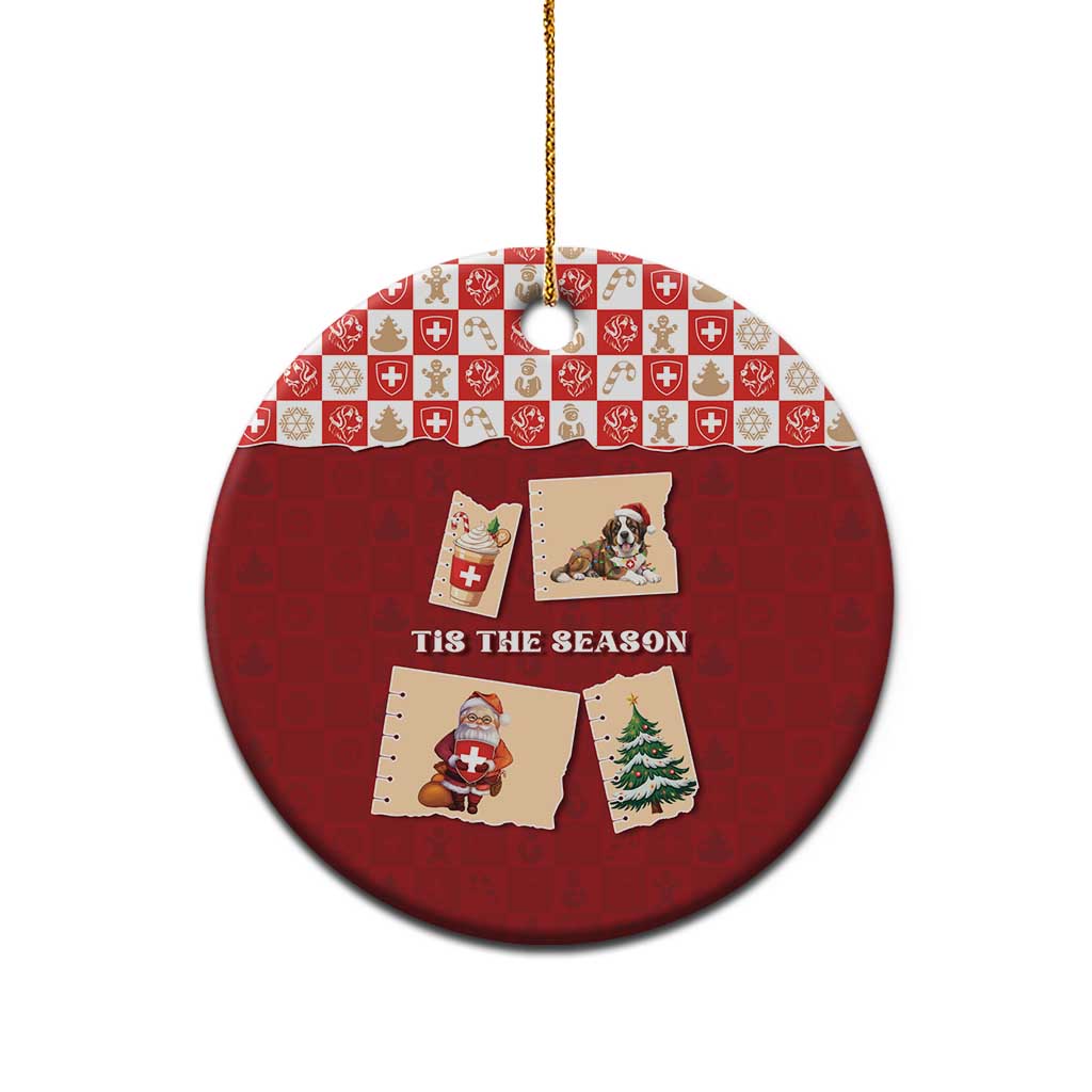 Switzerland Christmas Ceramic Ornament Tis The Season - Wonder Print Shop