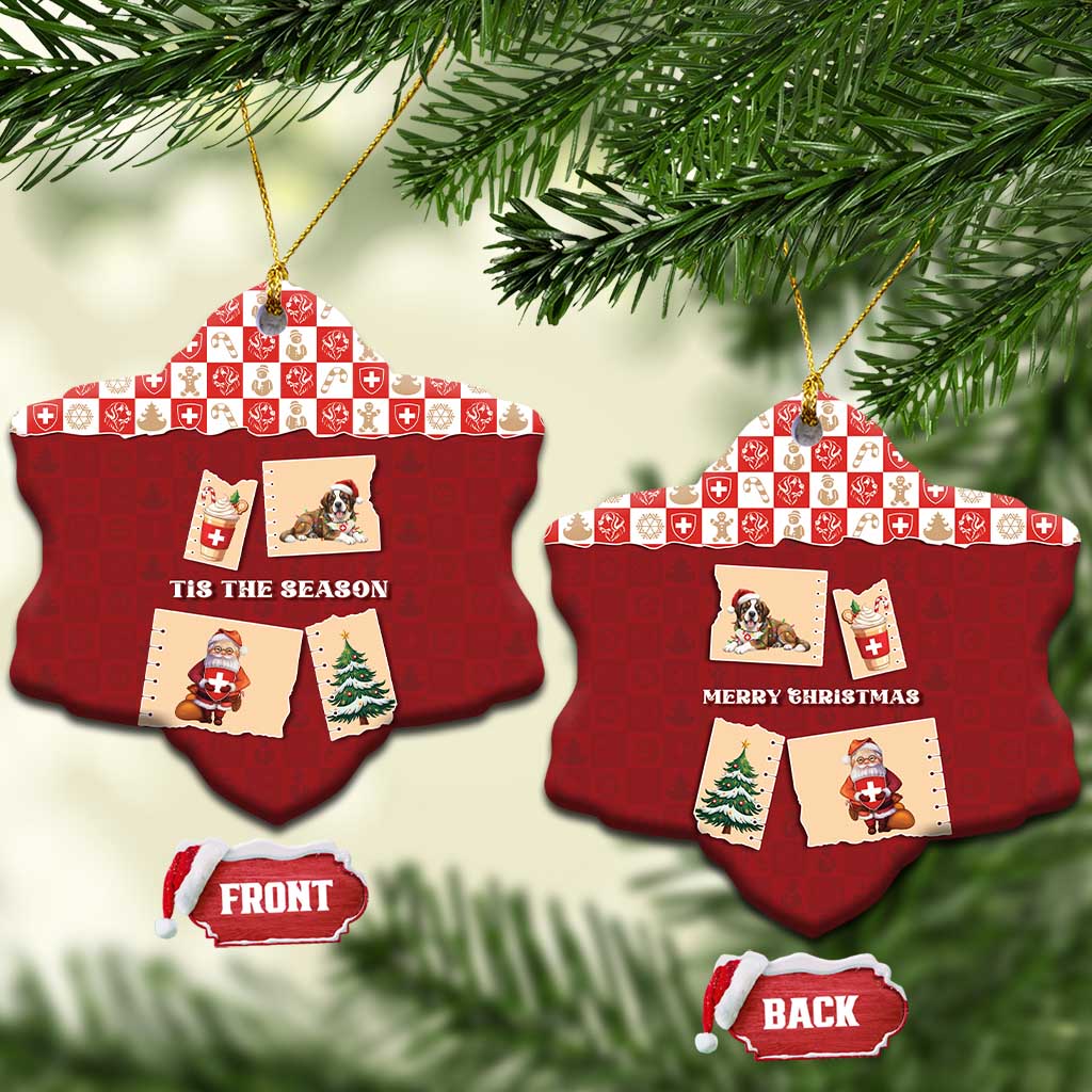 Switzerland Christmas Ceramic Ornament Tis The Season - Wonder Print Shop