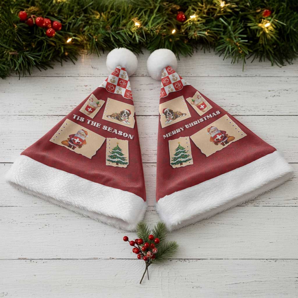 Switzerland Christmas Santa Hat Tis The Season - Wonder Print Shop