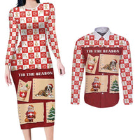 Switzerland Christmas Couples Matching Long Sleeve Bodycon Dress and Long Sleeve Button Shirt Tis The Season - Wonder Print Shop