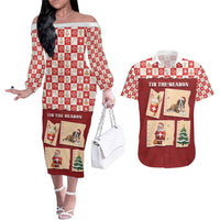 Switzerland Christmas Couples Matching Off The Shoulder Long Sleeve Dress and Hawaiian Shirt Tis The Season - Wonder Print Shop