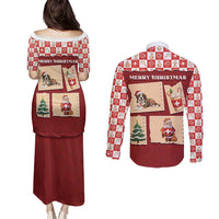 Switzerland Christmas Couples Matching Puletasi and Long Sleeve Button Shirt Tis The Season - Wonder Print Shop