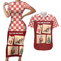 Switzerland Christmas Couples Matching Short Sleeve Bodycon Dress and Hawaiian Shirt Tis The Season - Wonder Print Shop