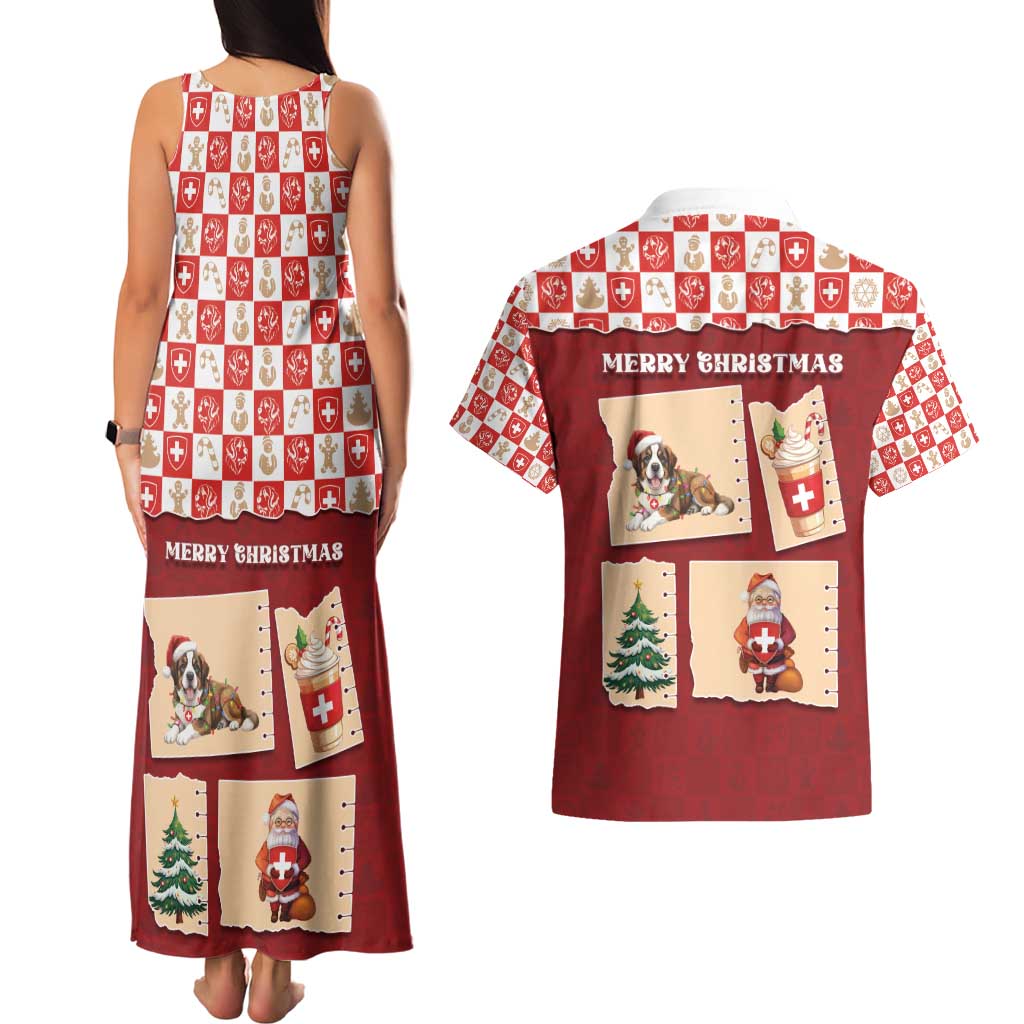 Switzerland Christmas Couples Matching Tank Maxi Dress and Hawaiian Shirt Tis The Season - Wonder Print Shop