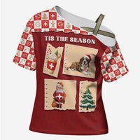 Switzerland Christmas Cross Shoulder Shirt Tis The Season - Wonder Print Shop